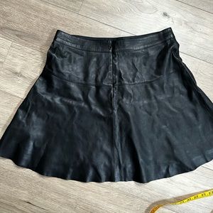 Banana Republic Black Leather Skater Skirt - 6
